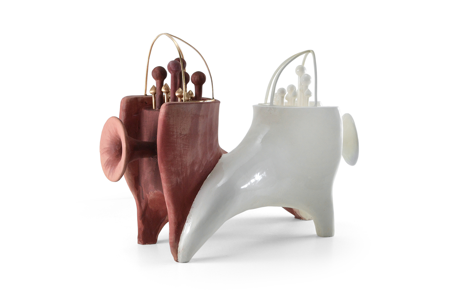 15 (2). Ashkan Behjou, Sofronia, ceramic and bronze, 30x38x18 cm, 2020