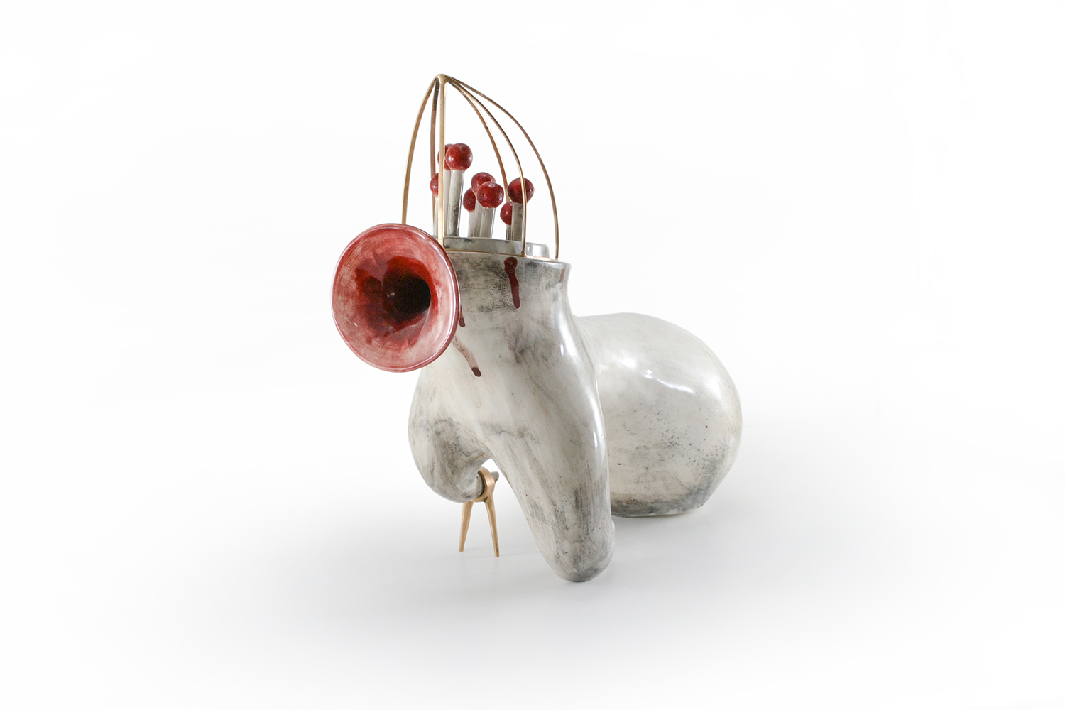 9 (2). Ashkan Behjou, Untitled, ceramic and bronze, 40x35x15 cm, 2021