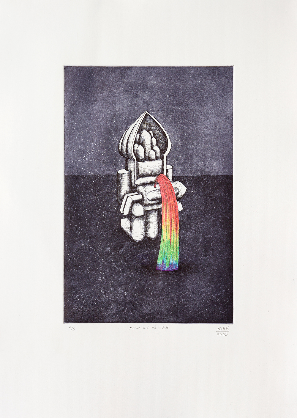 Modern interpretation of Persian design in a handmade Iranian artwork by Ashkan Behjou